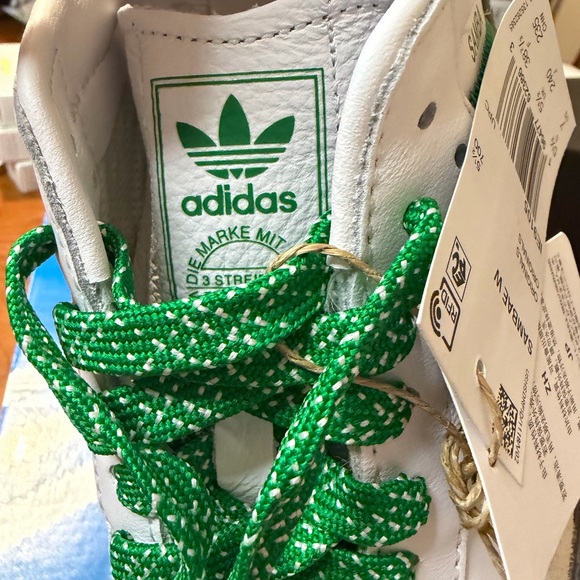 NIB Adidas Women's Samba Sneakers Shoes Cloud White/Green/Off White Size 7 - Picture 11 of 11